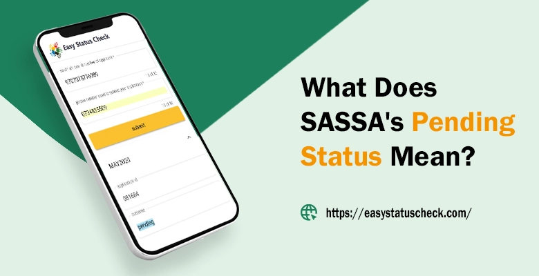 Easy status check website open on phone, SASSA's Pending Status Mean.